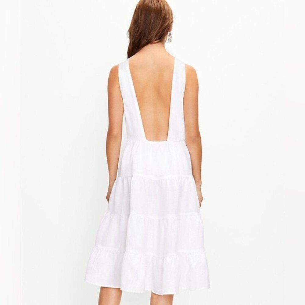 LOFT Elegant White Sleeveless Dress Size M